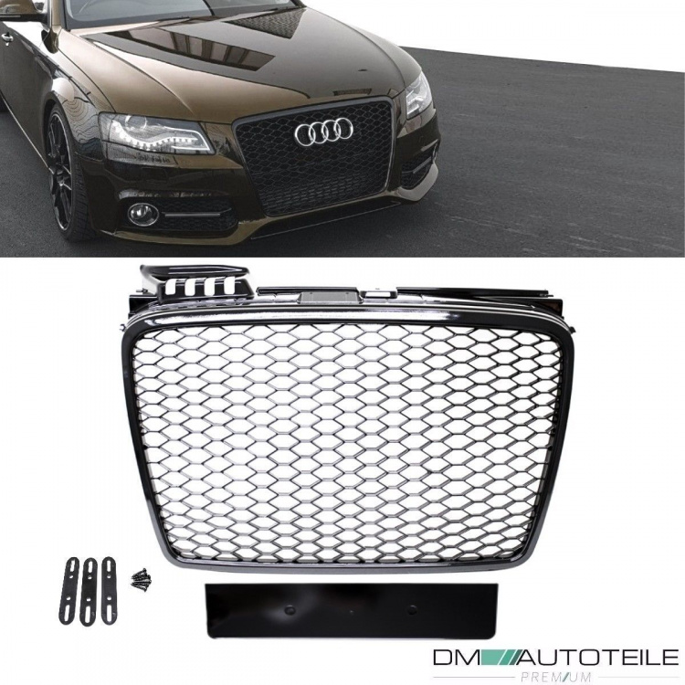 Wabendesign Kühlergrill Wabengrill Glanz passend für Audi A4 B7 04-08 nicht RS4