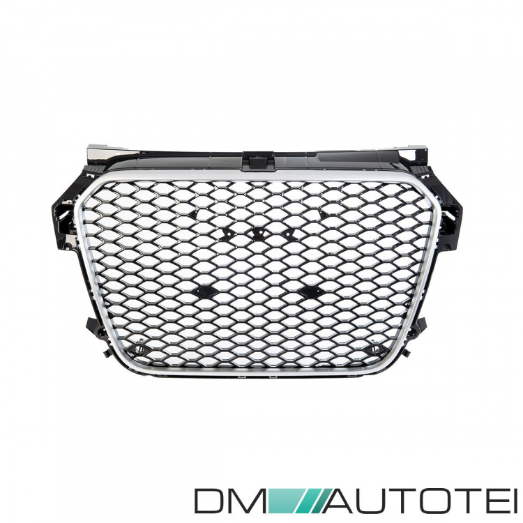 Kühlergrill Waben Grill Silber Schwarz hochglanz passt für Audi A1 8X 2010-2015 auch quattro