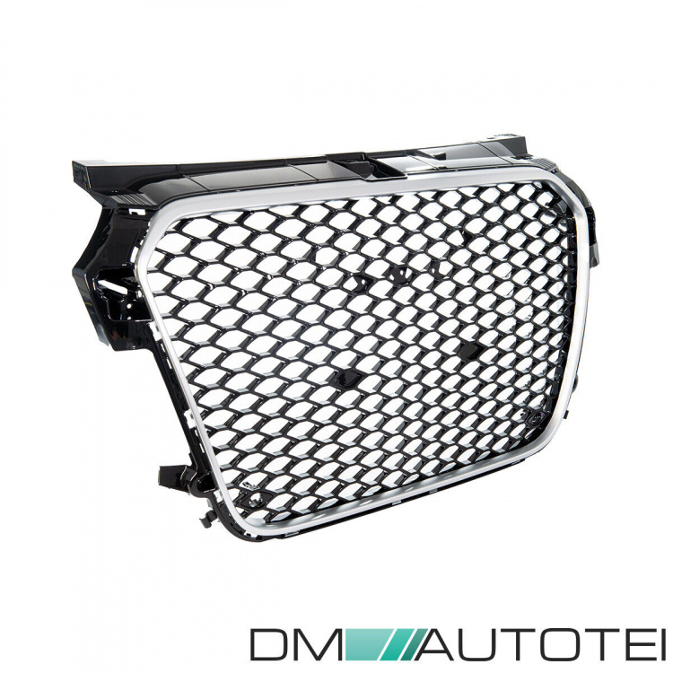 Kühlergrill Waben Grill Silber Schwarz hochglanz passt für Audi A1 8X 2010-2015 auch quattro