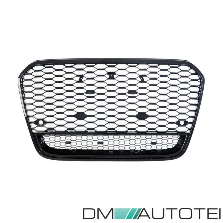 Wabengrill Kühlergrill Schwarz Glanz Gitter passt für Audi A6 4G C7 Facelift ab 2014