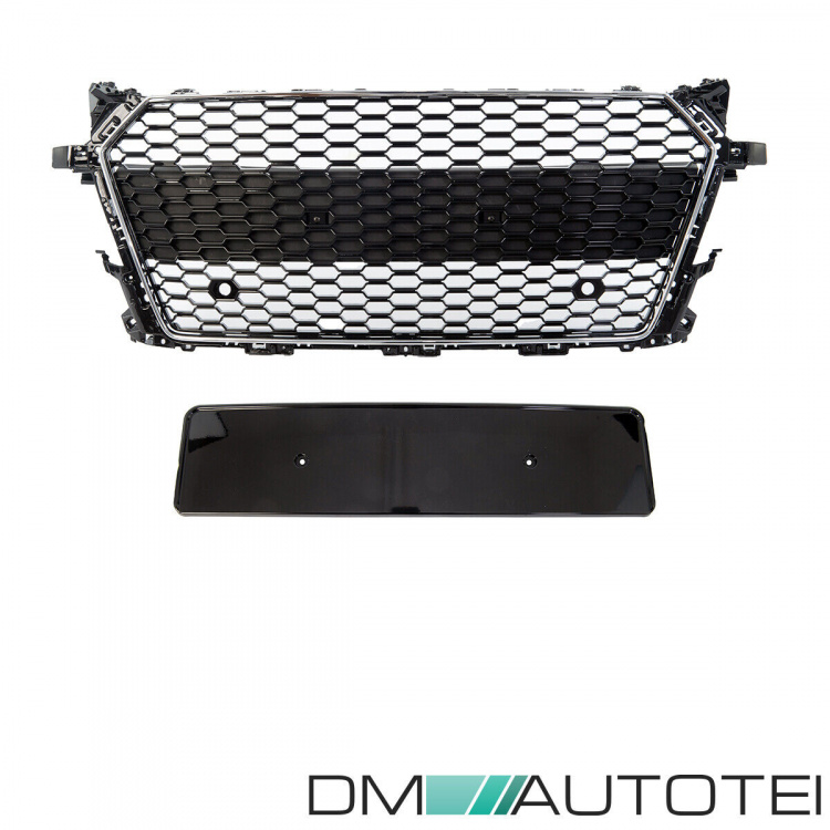 Wabengrill Schwarz Chrom Gitter Grill passt für Audi TT 8S FV nicht RS alle Modelle ab 2014-2018