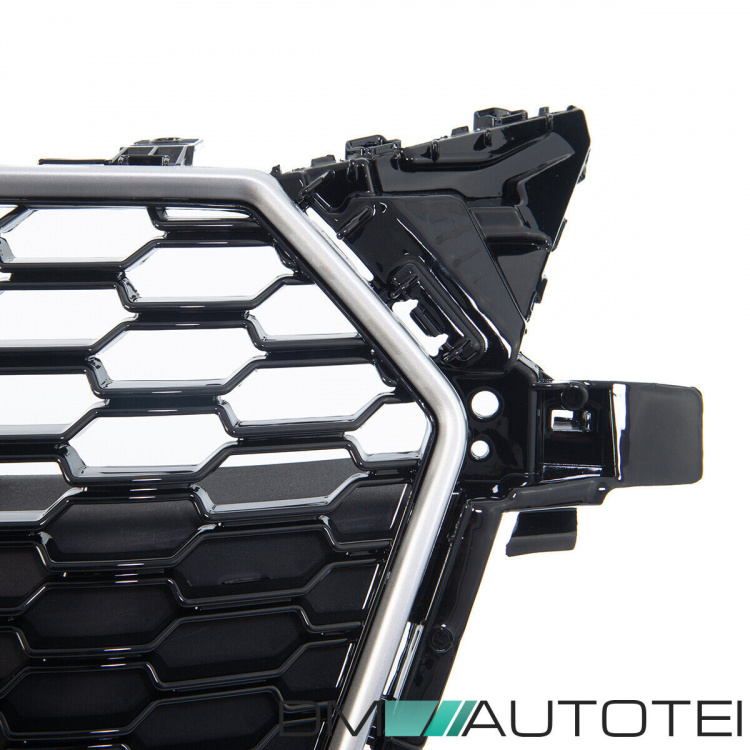 Waben Wabengrill Schwarz Silber komplett Gitter Grill für Audi TT 8S FV nicht RS