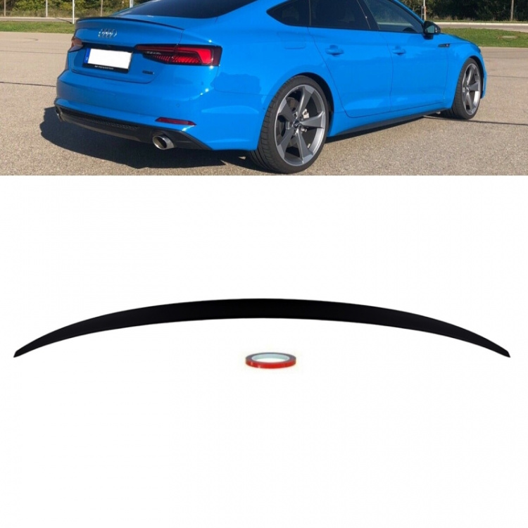 Sport-Heckspoiler Hecklippe Schwarz Matt passt für Audi A5 B9 F5 Sportback 5-Türer auch RS5 + S-Line