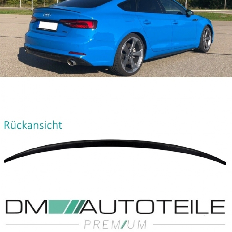 Sport-Heckspoiler Hecklippe Schwarz Matt passt für Audi A5 B9 F5 Sportback 5-Türer auch RS5 + S-Line