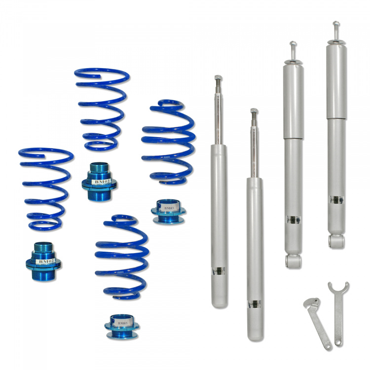 BlueLine Gewindefahrwerk passend für BMW 3er (E30) 316, 316i, 318i, 320i, 323i, 325i und 324D/TD Baujahr 11.1982-1.1991