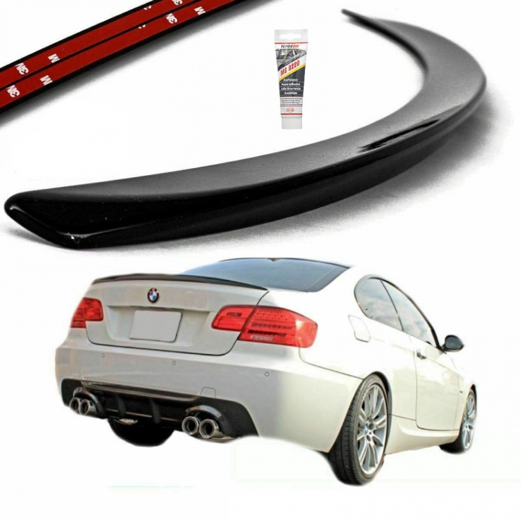 Set LACKIERT Heckspoiler Spoilerlippe ab Bj 06-10 passt für BMW E92 Coupe Kleber Hochglanz Schwarz