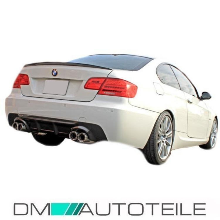 Set LACKIERT Heckspoiler Spoilerlippe ab Bj 06-10 passt für BMW E92 Coupe Kleber Hochglanz Schwarz