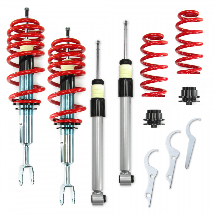 Redline Gewindefahrwerk passend für Audi A4 B6 und B7 (8e) 1.6, 1.8T, 2.0, 2.0 FSI, 2.4, 3.0, 1.9TDI, 2.5TDI, außer Fahrzeuge mit Niveauregulierung, Allradantrieb oder Sport-Paket