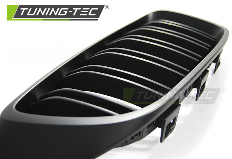 Upgrade Sportgrill Nieren für BMW 4er F32/F33/F36 13-19 matt schwarz in Doppelsteg Design