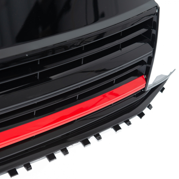 K Hlergrill In Hochglanz Schwarz Mit Roter Leiste Und Emblemhalter F R Vw T Multivan