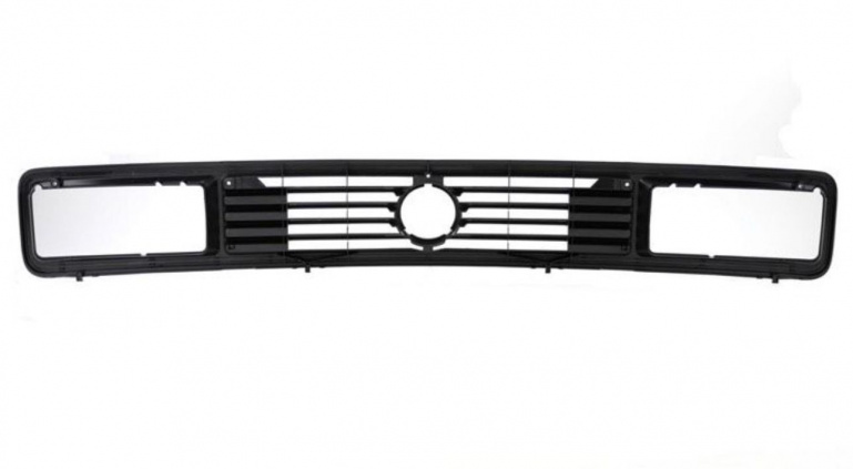 Upgrade Sportgrill / Kühlergrill mit Emblem-Aussparung für Volkswagen T3 (Eckige Scheinwerfer-Aussparung) 79-92 schwarz matt