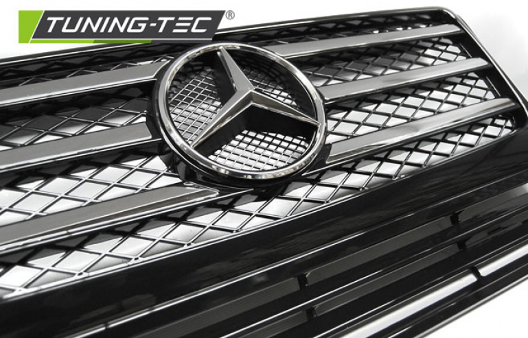 Upgrade Sportgrill / Kühlergrill für Mercedes Benz G-Klasse W463 09-12 Hochglanz schwarz/chrom