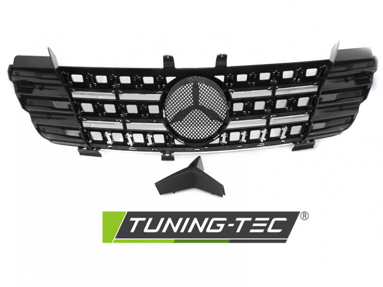 Upgrade Sportgrill / Kühlergrill für Mercedes Benz ML W164 05-08 schwarz/chrom