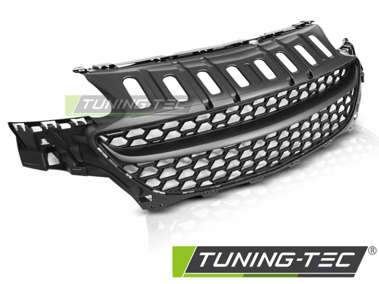 Upgrade Sportgrill / Kühlergrill für Opel Corsa E 14-19 matt schwarz in Wabendesign