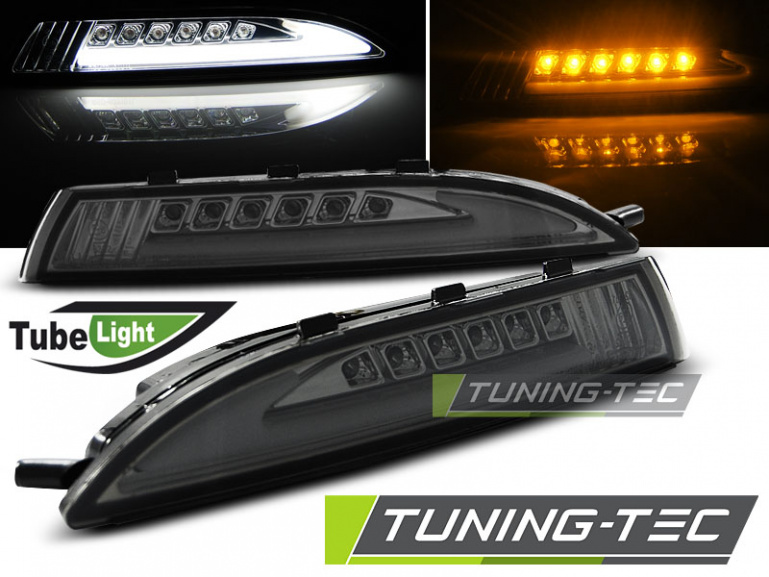 Upgrade Klarglas LED Frontblinker / Standlicht Kombination für VW Scirocco 3 08-14 rauch