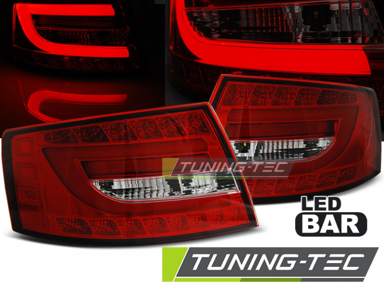 LED Lightbar Design Rückleuchten für Audi A6 4F (C6) 04-08 Limousine rot/klar (6Pin)