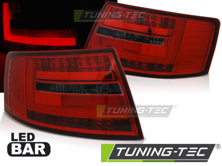 LED Lightbar Design Rückleuchten für Audi A6 4F (C6) 04-08 Limousine rot/rauch (6Pin)