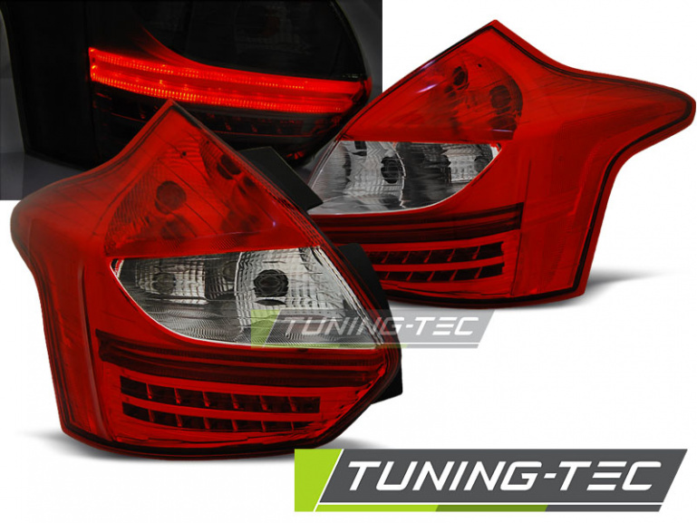 LED Lightbar Design Rückleuchten für Ford Focus MK3 11-14 rot/klar