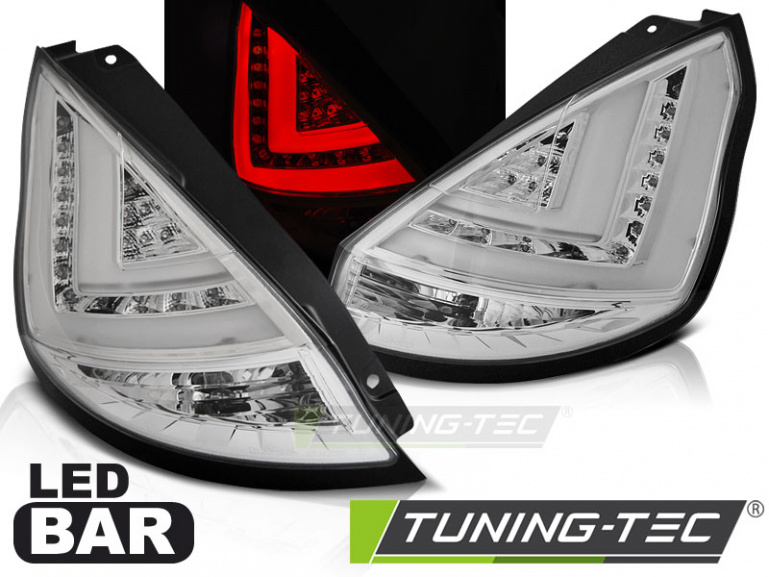 LED Lightbar Design Rückleuchten für Ford Fiesta MK7 08-12 chrom mit LED Blinker