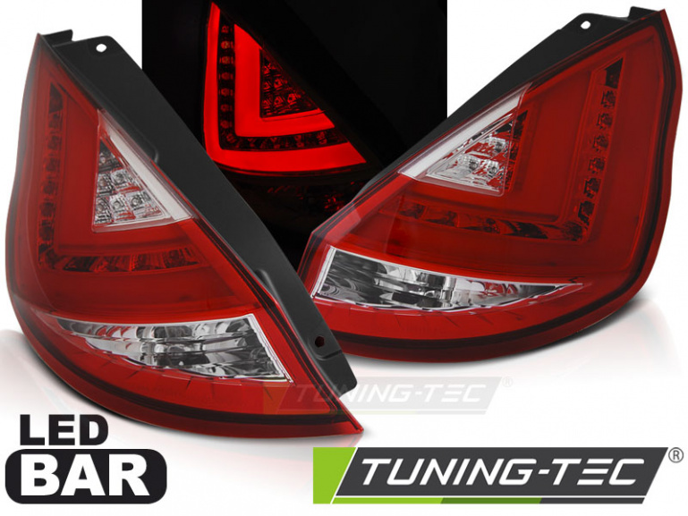 LED Lightbar Design Rückleuchten für Ford Fiesta MK7 12-16 rot/klar mit LED Blinker