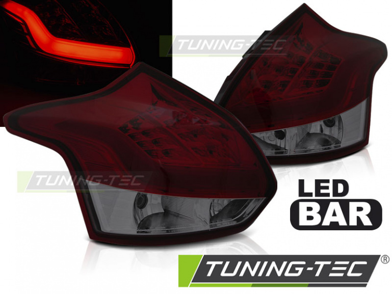 LED Lightbar Design Rückleuchten für Ford Focus MK3 11-14 rot/rauch