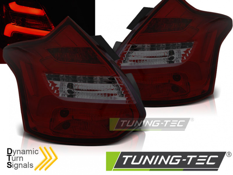 LED Lightbar Design Rückleuchten für Ford Focus MK3 11-14 rot/rauch mit dynamischem Blinker