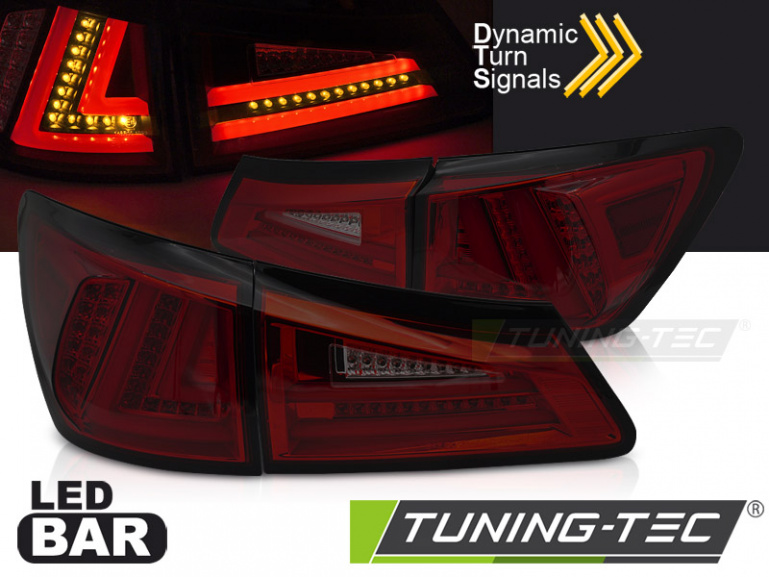 VOLL LED Lightbar Design Rückleuchten für Lexus LX II 06-13 rot/rauch mit dyn. Blinker