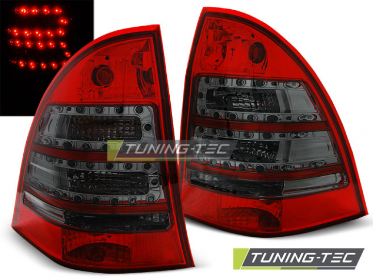 LED Upgrade Design Rückleuchten für Mercedes Benz C-Klasse W203 T-Modell 00-07 rot/rauch