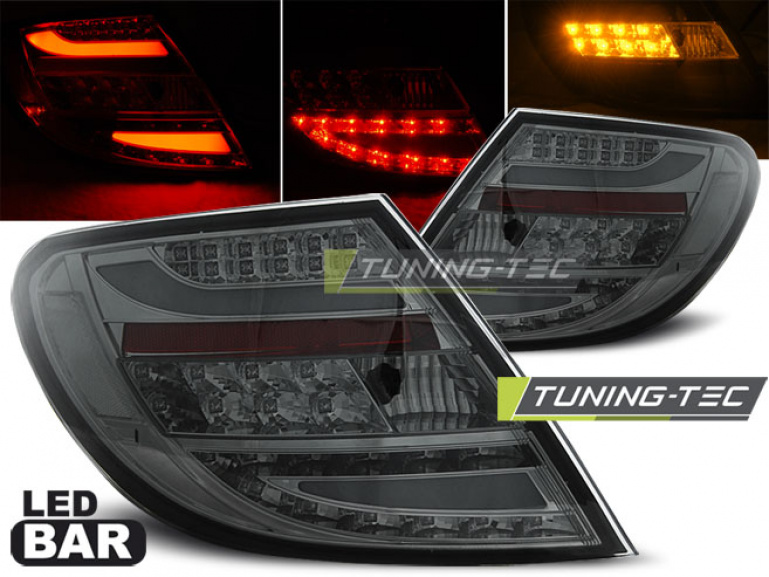 LED Lightbar Design Rückleuchten für Mercedes Benz C-Klasse W204 Limousine 07-10 rauch