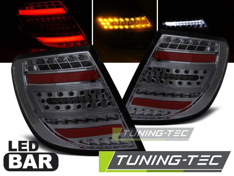 Voll LED Lightbar Design Rückleuchten für Mercedes Benz C-Klasse W204 T-Modell 07-10 rauch