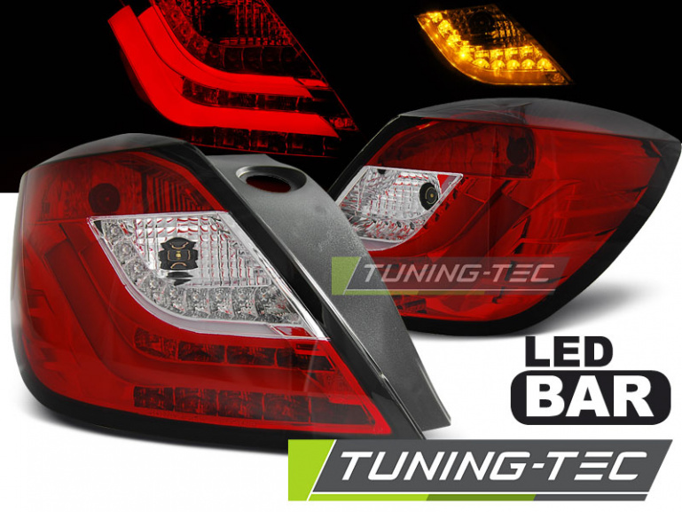 LED Lightbar Design Rückleuchten für Opel Astra H GTC (3-Türer) 04-09 rot/klar