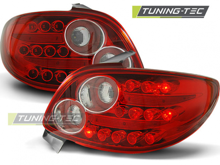 LED Upgrade Design Rückleuchten für Peugeot 206 98-05 rot/klar