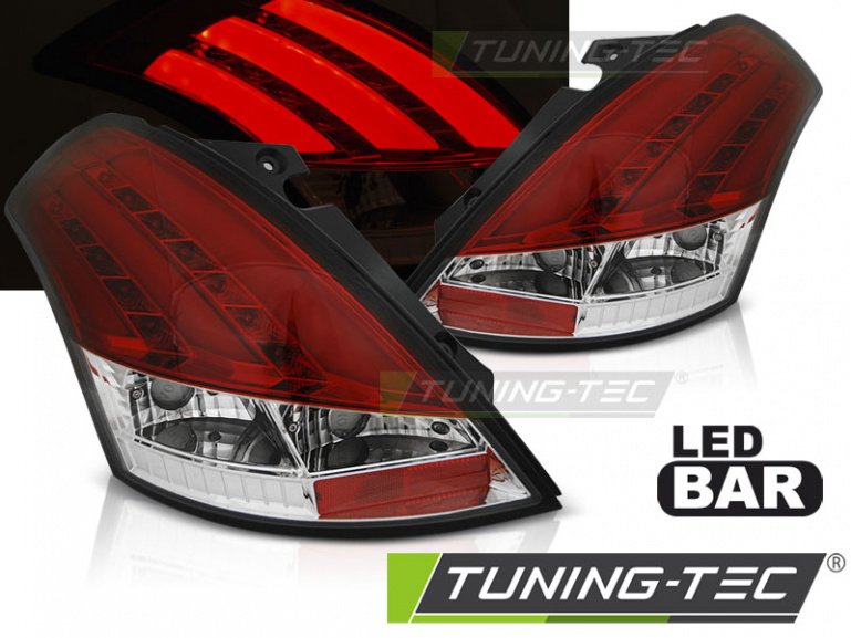 LED Lightbar Design Rückleuchten für Suzuki Swift V Facelift 10-17 rot/klar