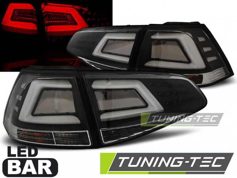 LED Lightbar Design Rückleuchten für VW Golf 7 (VII) 13-17 schwarz / klar