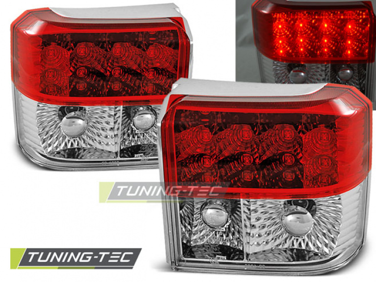 LED Design Rückleuchten für VW T4 90-03 rot/chrom