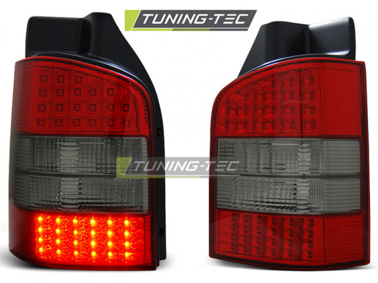 LED Upgrade Design Rückleuchten für VW T5 03-09 rot/rauch (Heckklappe)