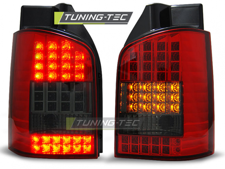 LED Upgrade Design Rückleuchten für VW T5 03-09 rot/rauch (Heckklappe)