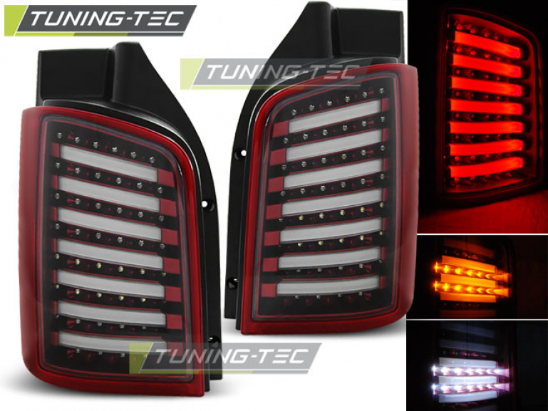 LED Lightbar Design Rückleuchten für VW T5 / T5 GP 03-09/10-15 rot/klar (Heckklappe)