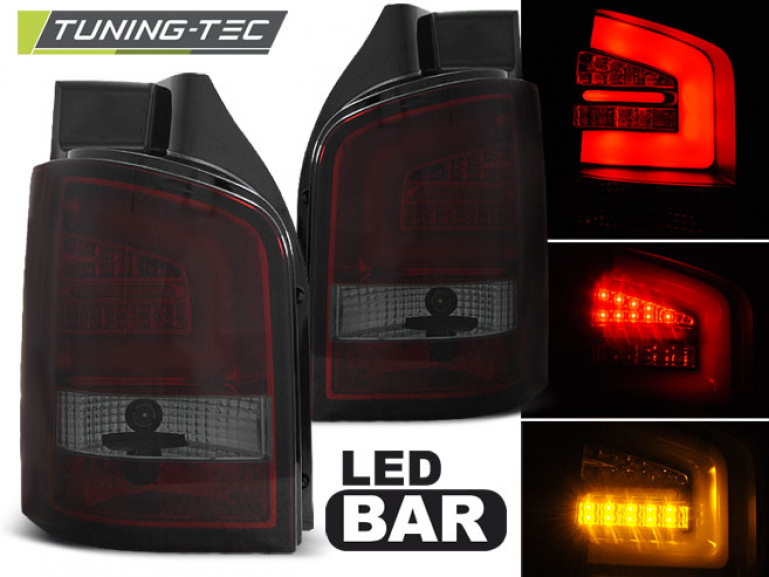 LED Lightbar Design Rückleuchten für VW T5 03-09 rot/rauch (Heckklappe)