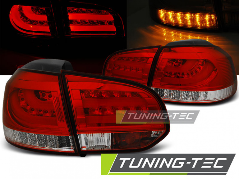 LED Lightbar Design Rückleuchten für VW Golf 6 (VI) 08-12 rot/klar