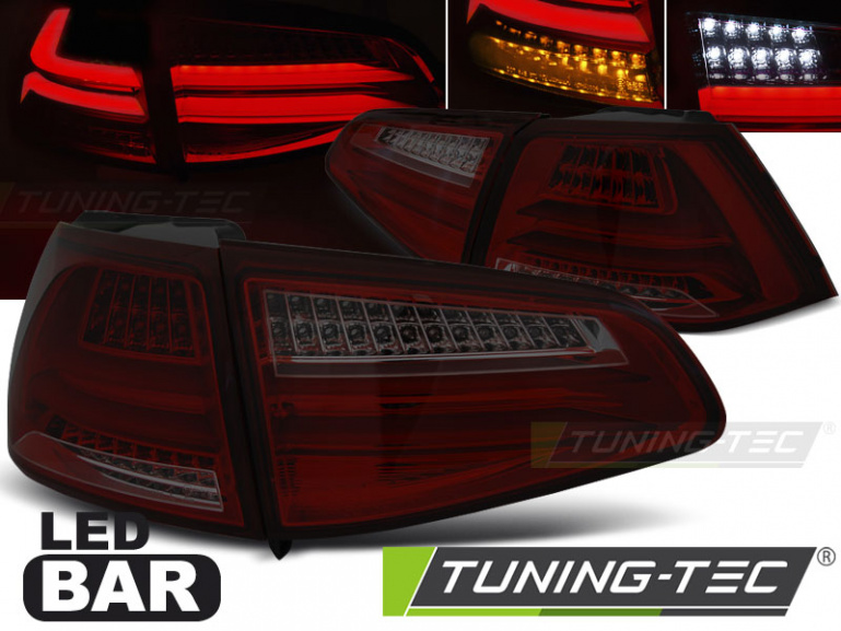 Voll LED Lightbar Design Rückleuchten für VW Golf 7 (VII) 13-17 rot/rauch