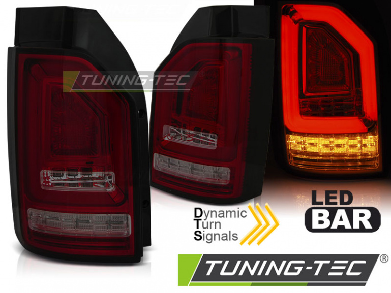 Voll LED Lightbar Design Rückleuchten für VW T6 15-19 rot/rauch mit dynamischem Blinker