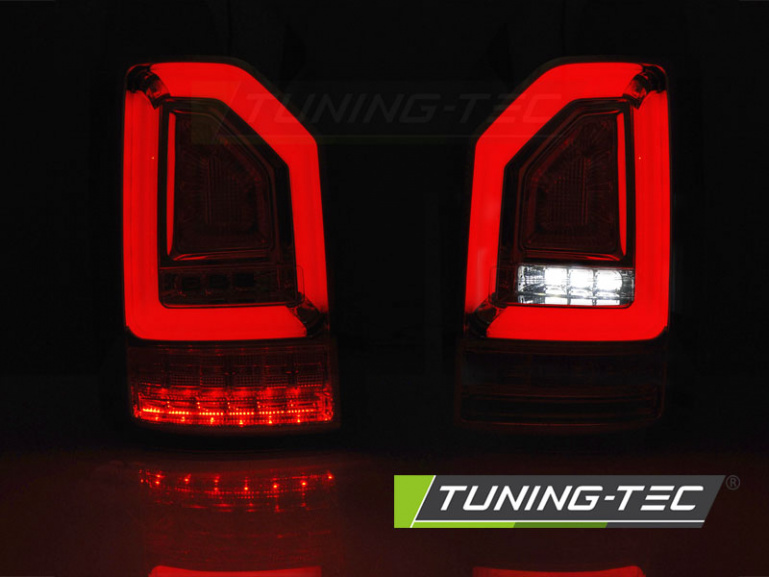 Voll LED Lightbar Design Rückleuchten für VW T6 15-19 chrom/klar mit dynamischem Blinker