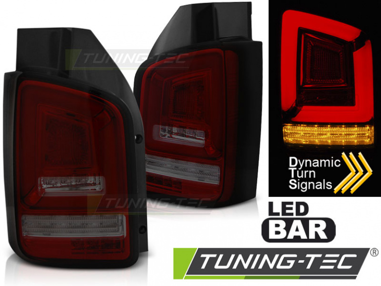 Voll LED Lightbar Design Rückleuchten für VW T5 GP 10-15 rot/rauch mit dynamischem Blinker