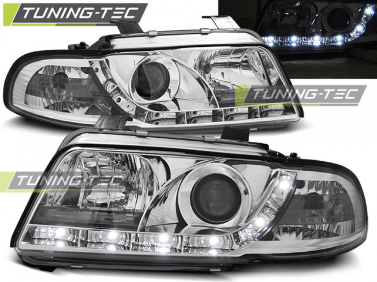 Upgrade Design Angel Eyes Scheinwerfer für Audi A4 B5 94-98 schwarz