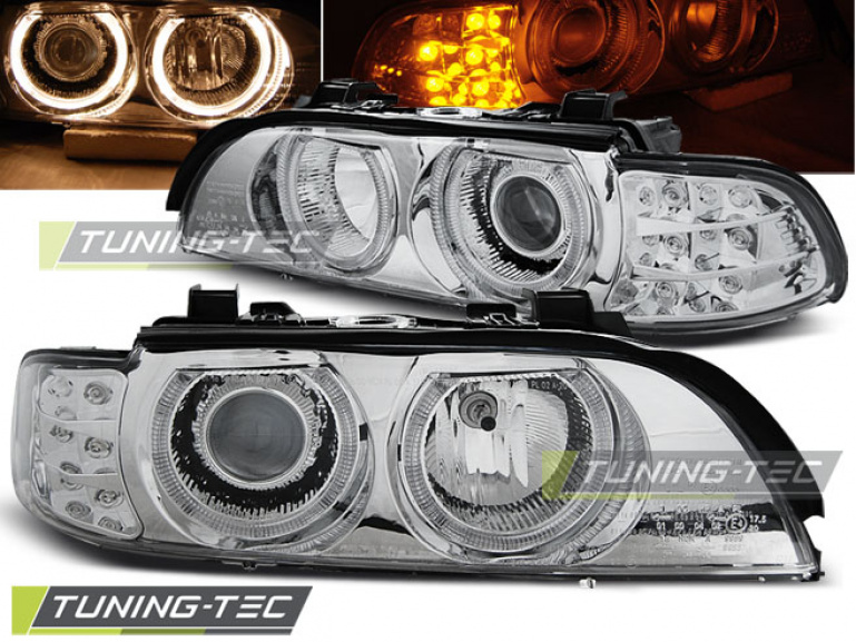 Upgrade Design Angel Eyes Scheinwerfer für BMW 5er E39 95-03 chrom