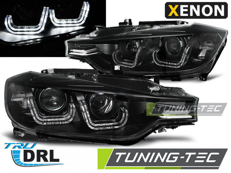 Xenon LED Tagfahrlicht Angel Eyes Scheinwerfer für BMW 3er F30/F31 11-15 schwarz