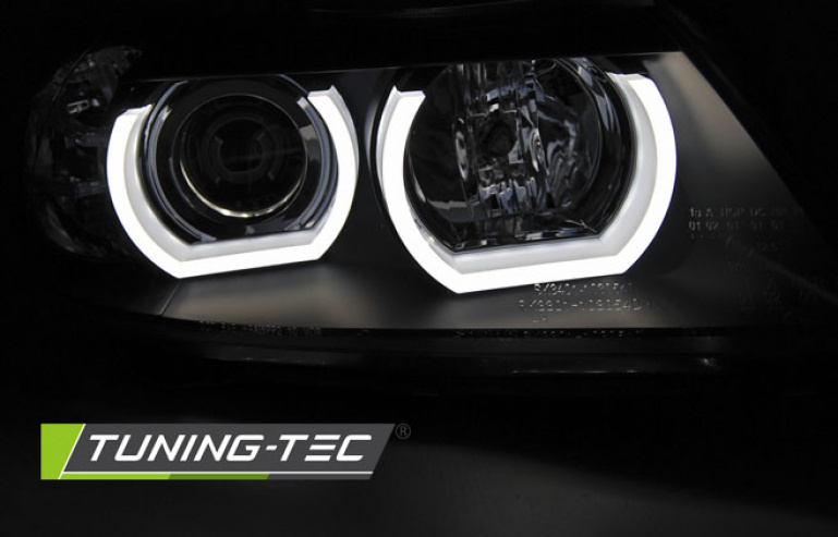 LED Angel Eyes Scheinwerfer Set in schwarz für BMW E90/E91 03.2005-08.2008  : : Auto & Motorrad