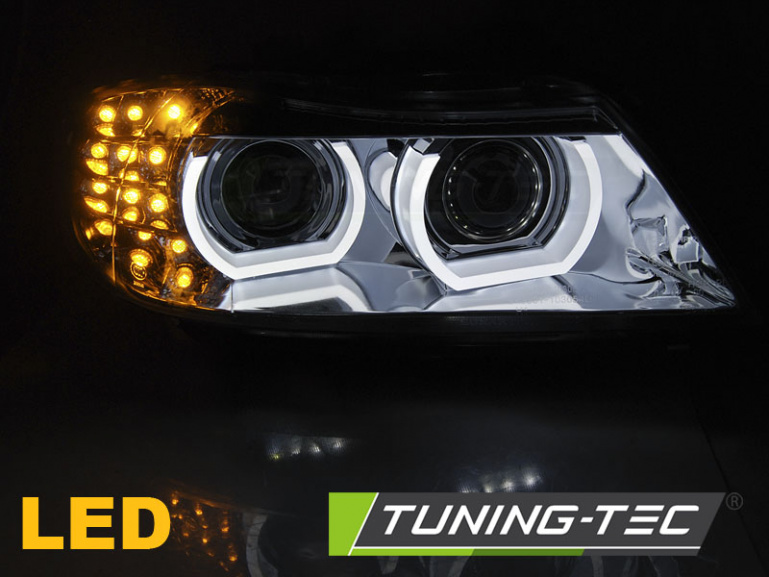 Xenon LED Angel Eyes Scheinwerfer für BMW 3er E90/E91 09-11 chrom