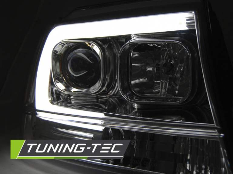 LED Tagfahrlicht Design Scheinwerfer für Jeep Grand Cherokee 99-05 chrom LTI